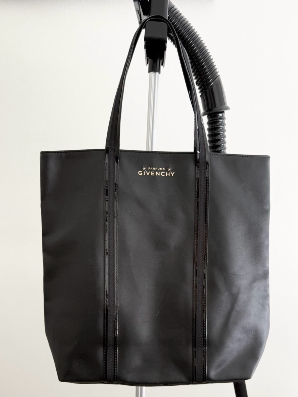 New Givenchy Black Nylon Tote with Gloss Trim